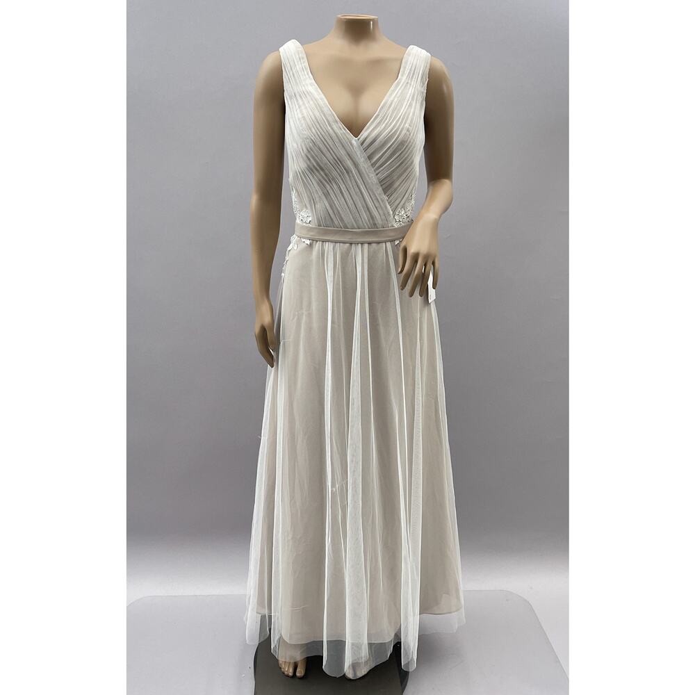 Kleinfeld Dress Women 12 Capp Tan Ivory Lace Bridal Wedding Bridesmaid Gown NEW